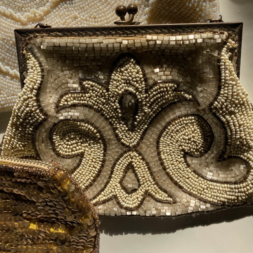 Vintage French Beaded Hand Bag